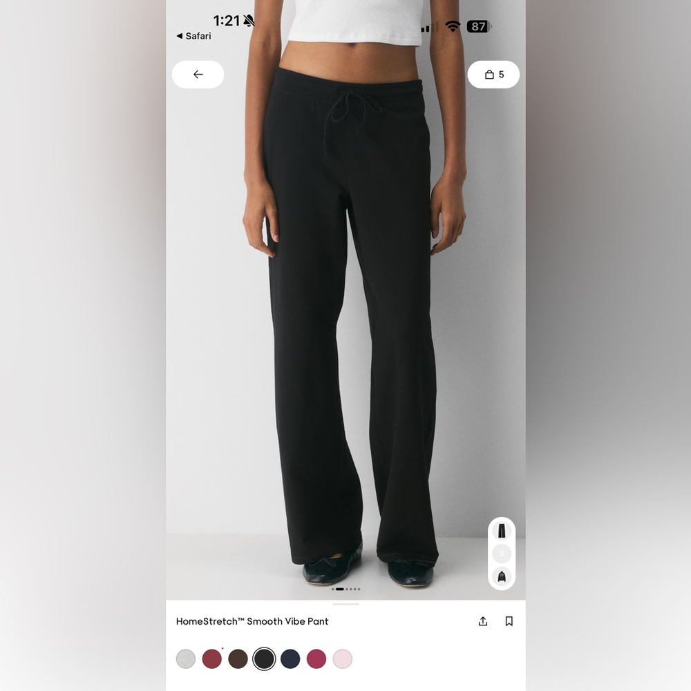 BNWT Aritzia Homestretch Smooth Vibe Pant Black Size Small